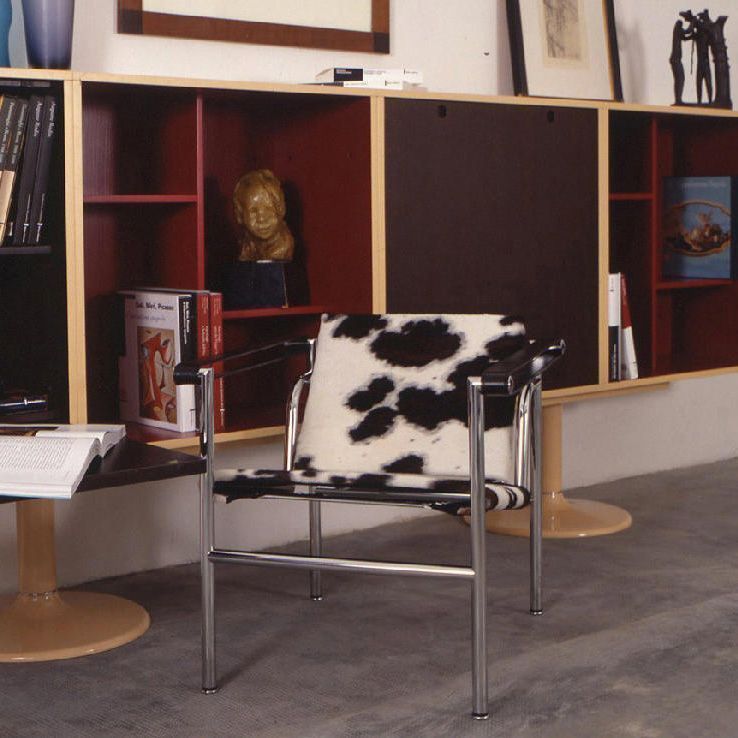 Sillón 1 Fauteuil Dossier Basculant barnizada Piel con pelo - Cassina