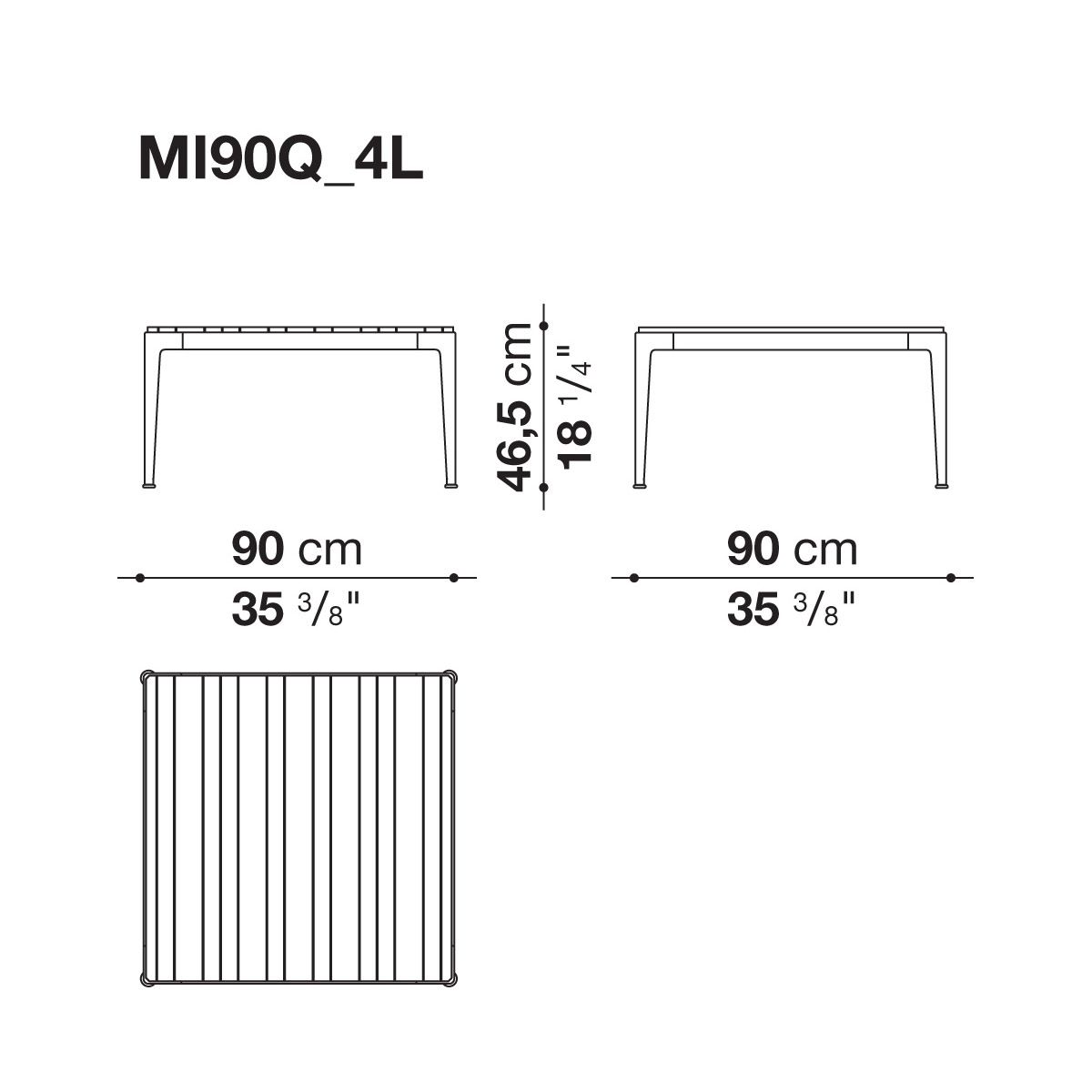 Mesa auxiliar Mirto Outdoor cuadrada Iroko - B&B Italia Outdoor