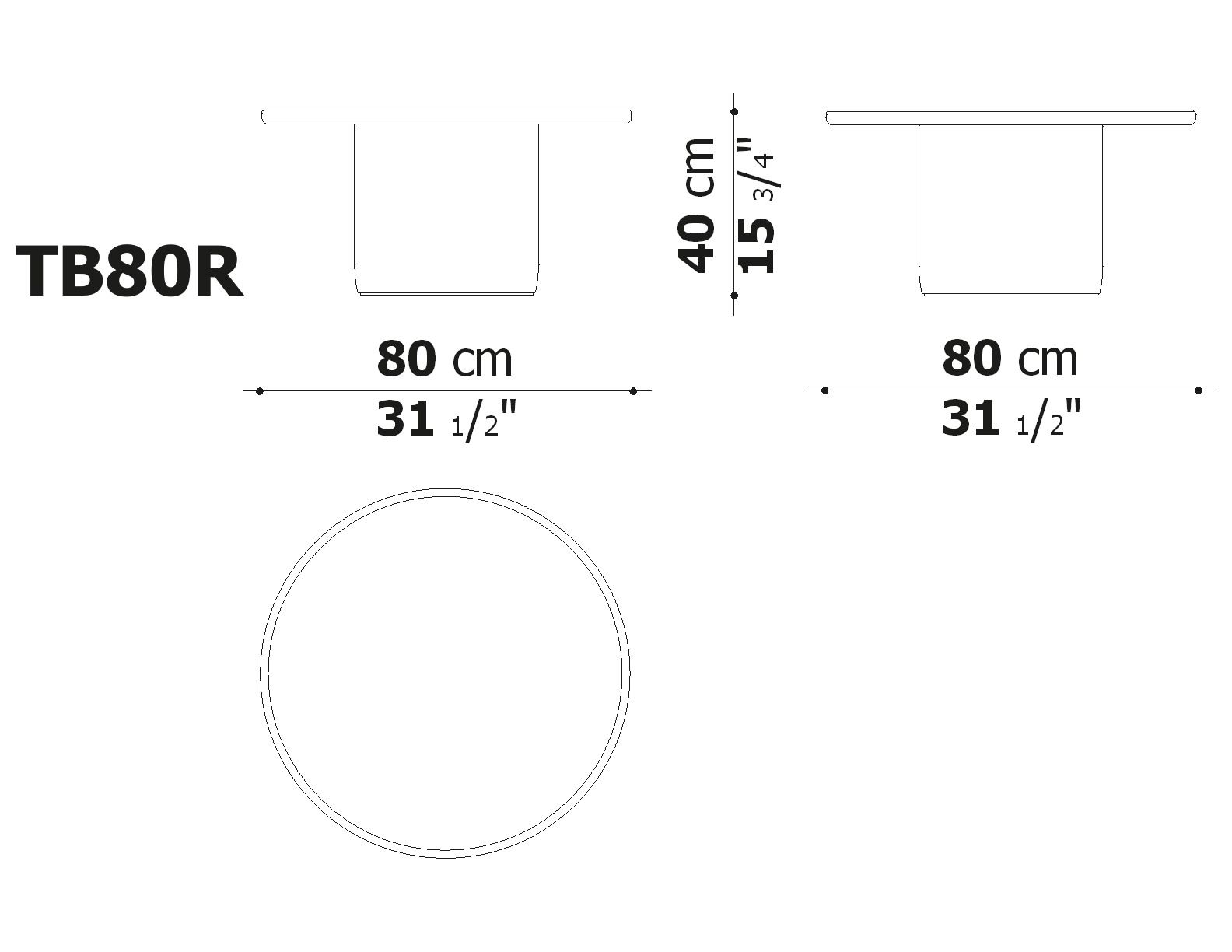 Mesa auxiliar Button TB80R - B&B Italia