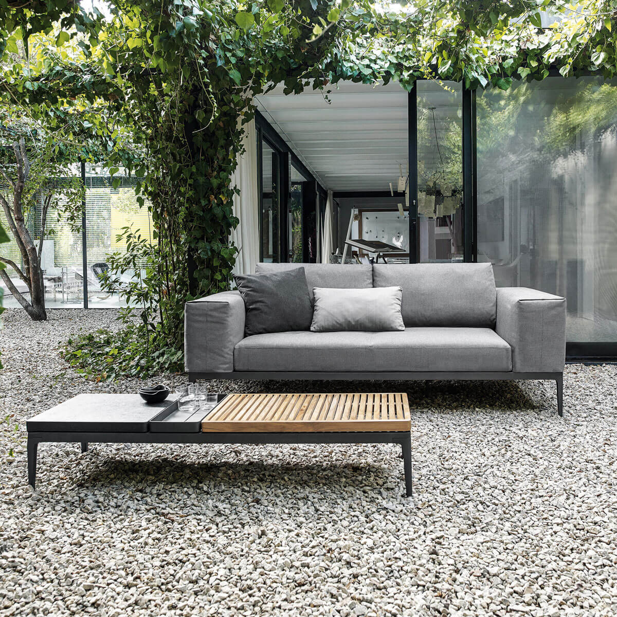 Mesa de café rectangular Grid - Gloster