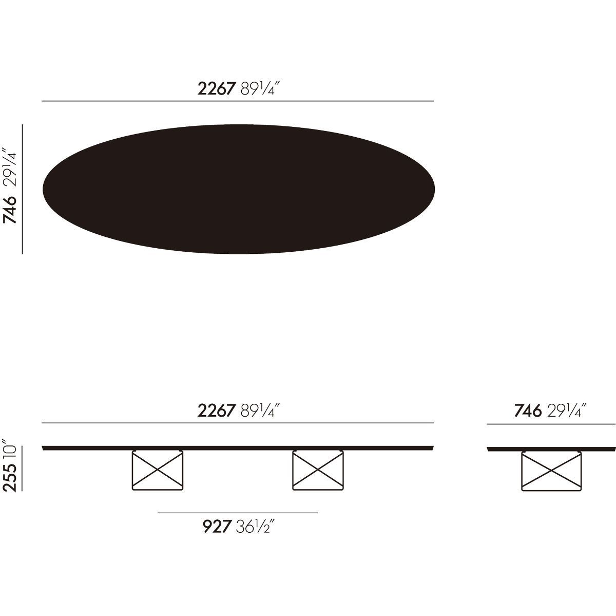 Mesa centro Elliptical Table ETR - Vitra