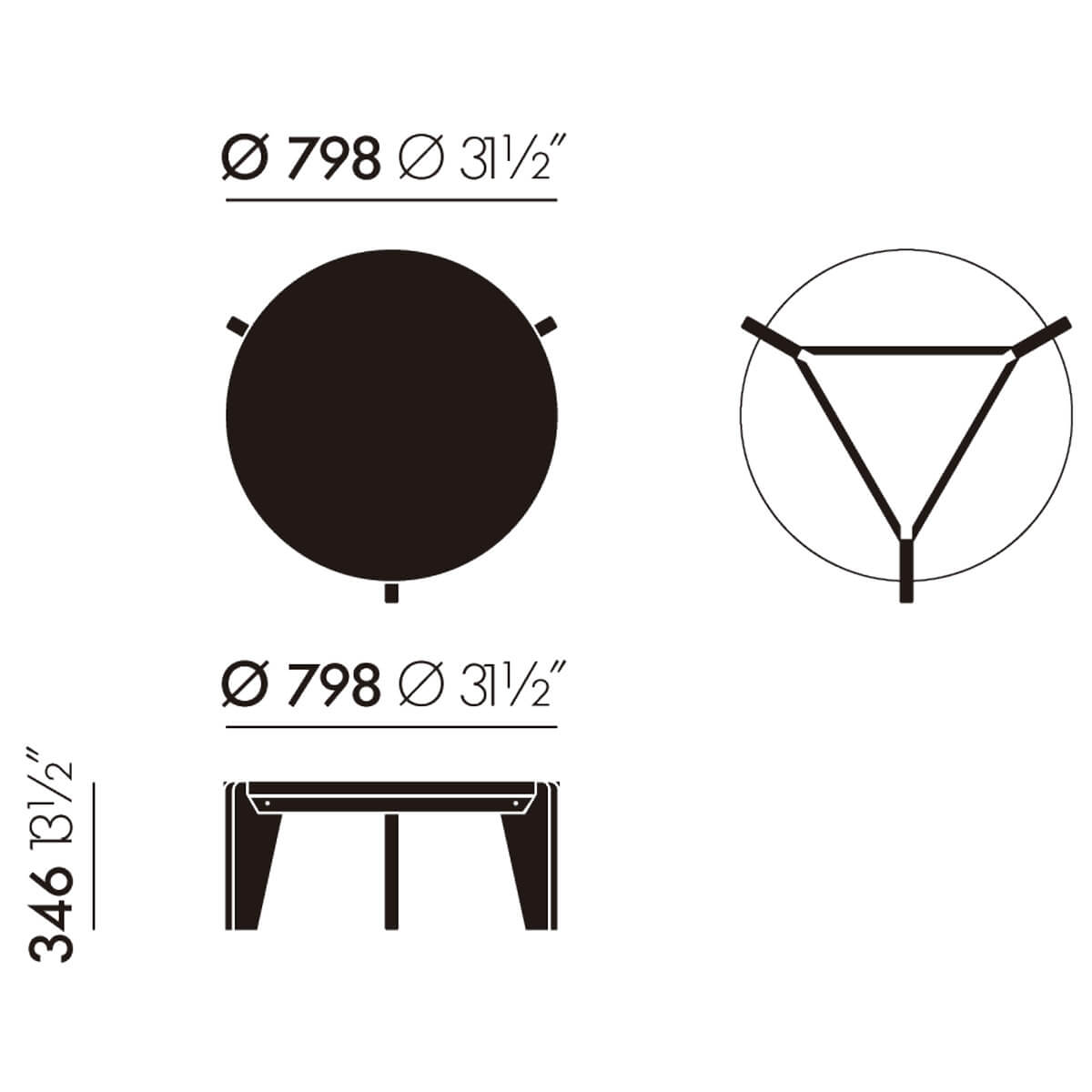 Mesa centro Guéridon Bas - Vitra