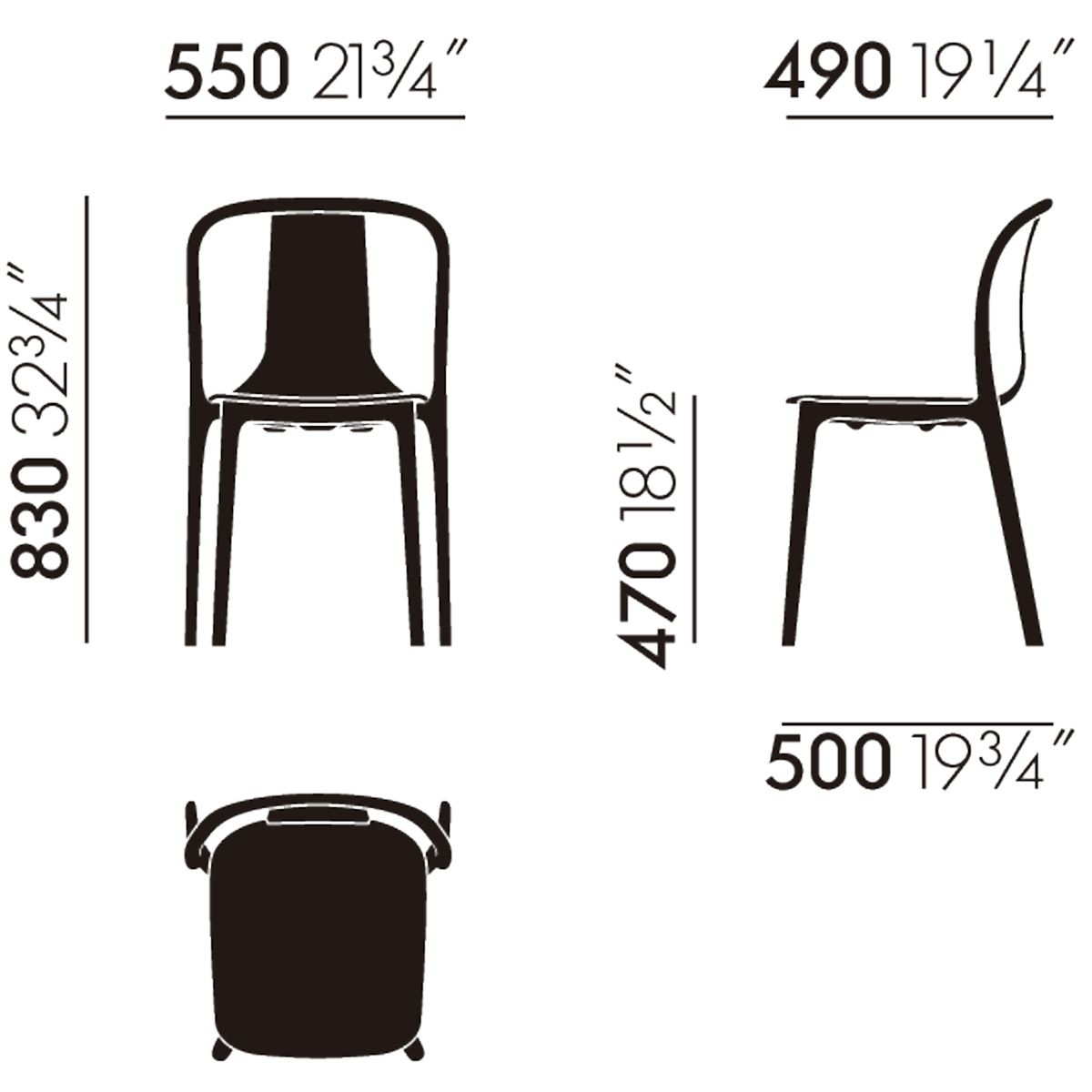 Silla Belleville Plastic - Vitra Silla Belleville Plastic - Vitra