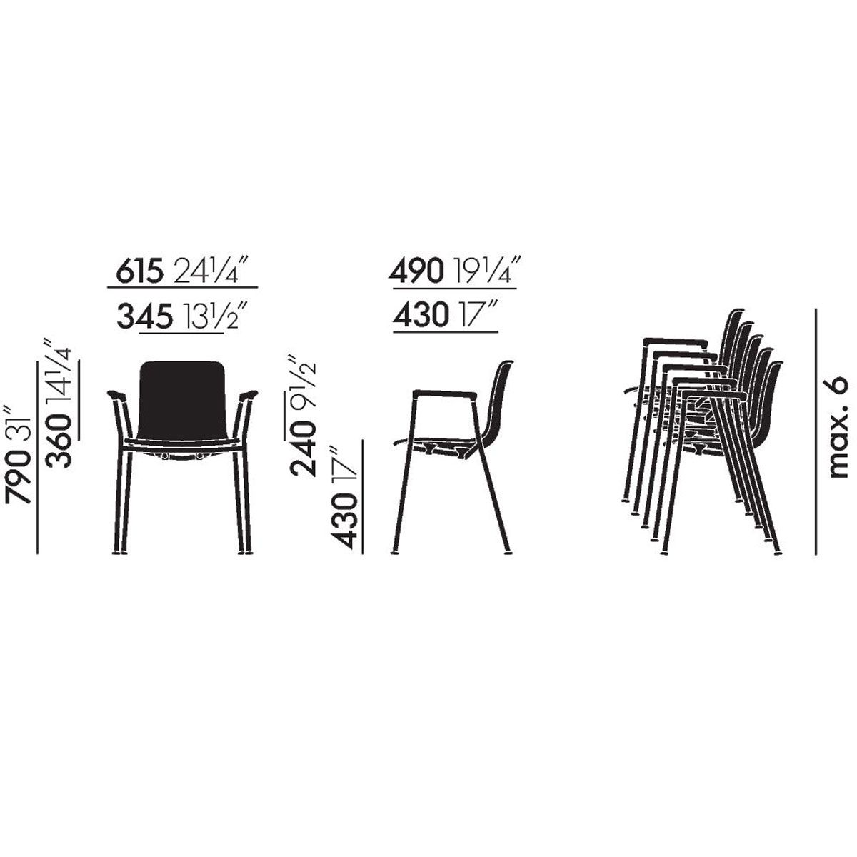 Silla HAL Tube con reposabrazos - Vitra