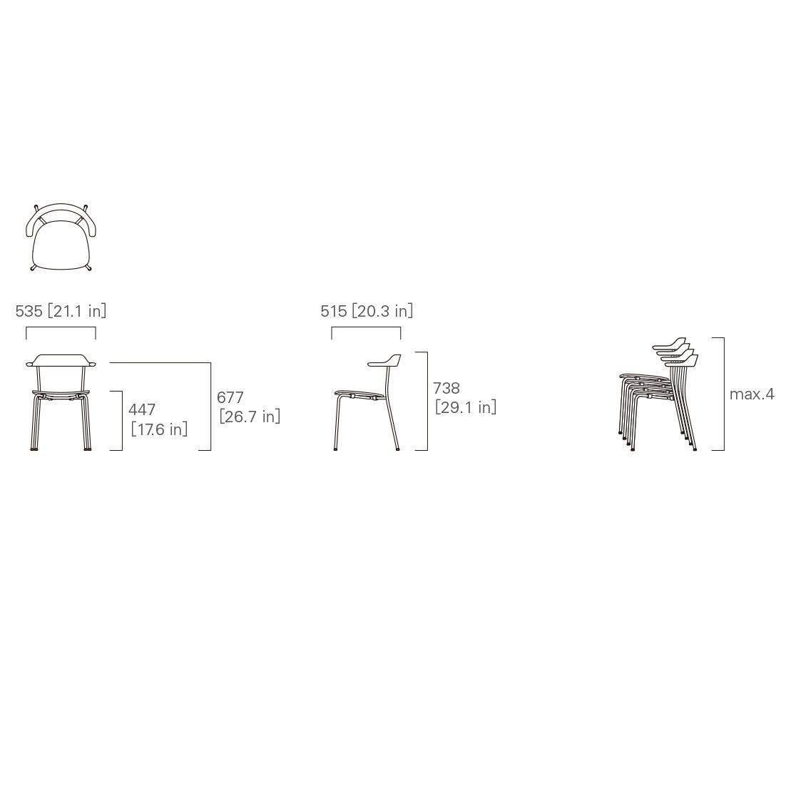 Silla apilable Hiroshima - Maruni Silla apilable Hiroshima - Maruni