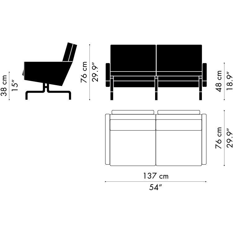 Sofá PK31/2 - Fritz Hansen