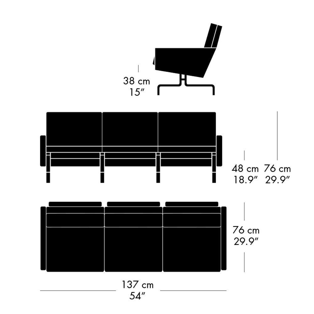 Sofá PK31/3 - Fritz Hansen