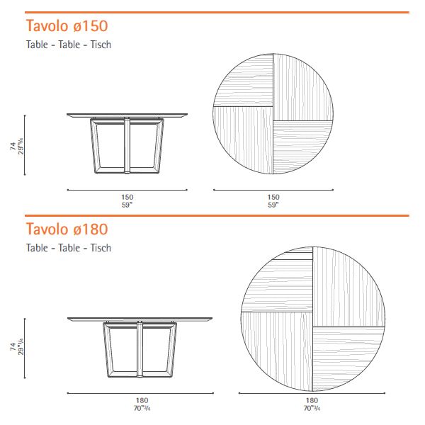 Mesa Bolero round - Poltrona Frau