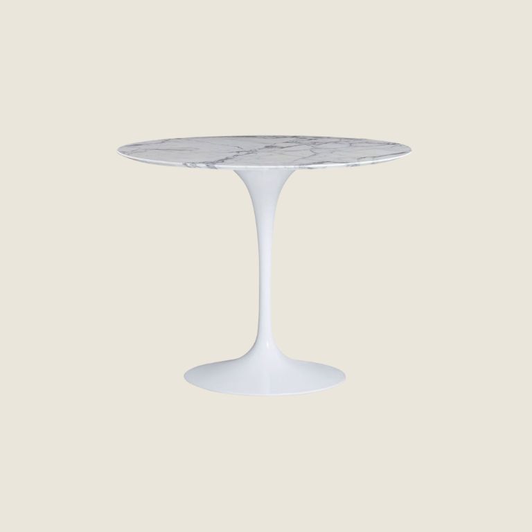 Mesa Tulip Saarinen Round 91 Arabescato - Knoll