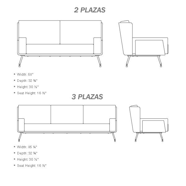 sofa_contract_aa_knoll_03_dimensiones.jpg La Colección Architecture & Associés de la firma Knoll es un diseño de Pierre Beucler y Jean Christophe que une un estilo casual con elegancia refinada, añadiendo un toque de alta costura. Detalles: Marco de madera contrachapada, acolchada con espuma de densidad media. Patas de metal cromado o bronce metalizado, con pies ajustables.
Precio sofá Contract 2 plazas, con cojines y tela Categoría C del fabricante. Muestrario de tejidos disponible en tienda. Consulte con nosotros si desea más información