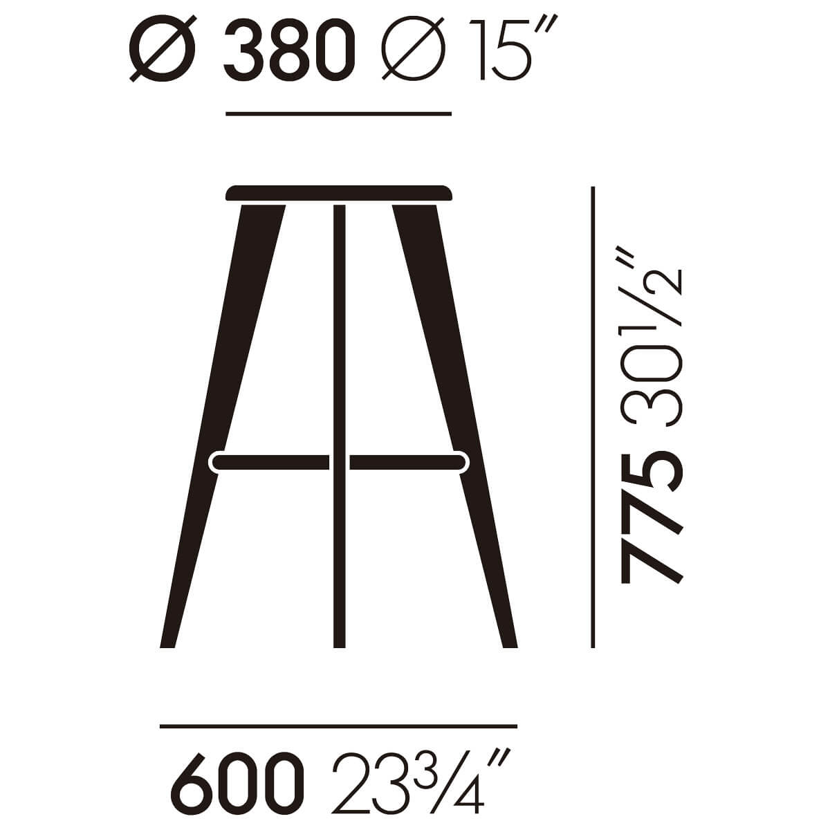 Tabouret Haut Roble oscuro - Vitra Tabouret Haut Roble oscuro - Vitra