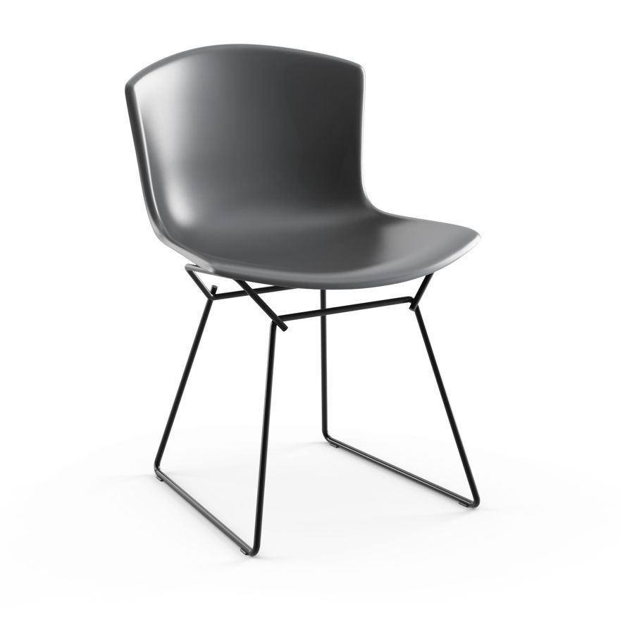 Silla Bertoia Plastic Gris Base Negra - Knoll