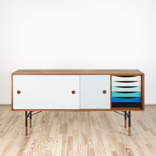Aparador Sideboard Azul/Teca - OneCollection