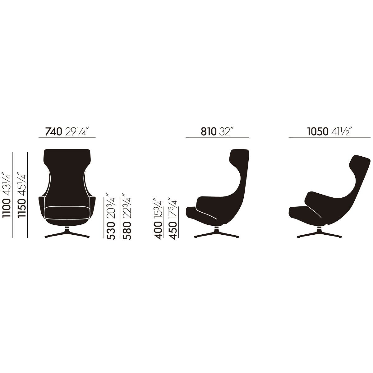 Butaca Grand Repos & Ottoman Credo - Vitra