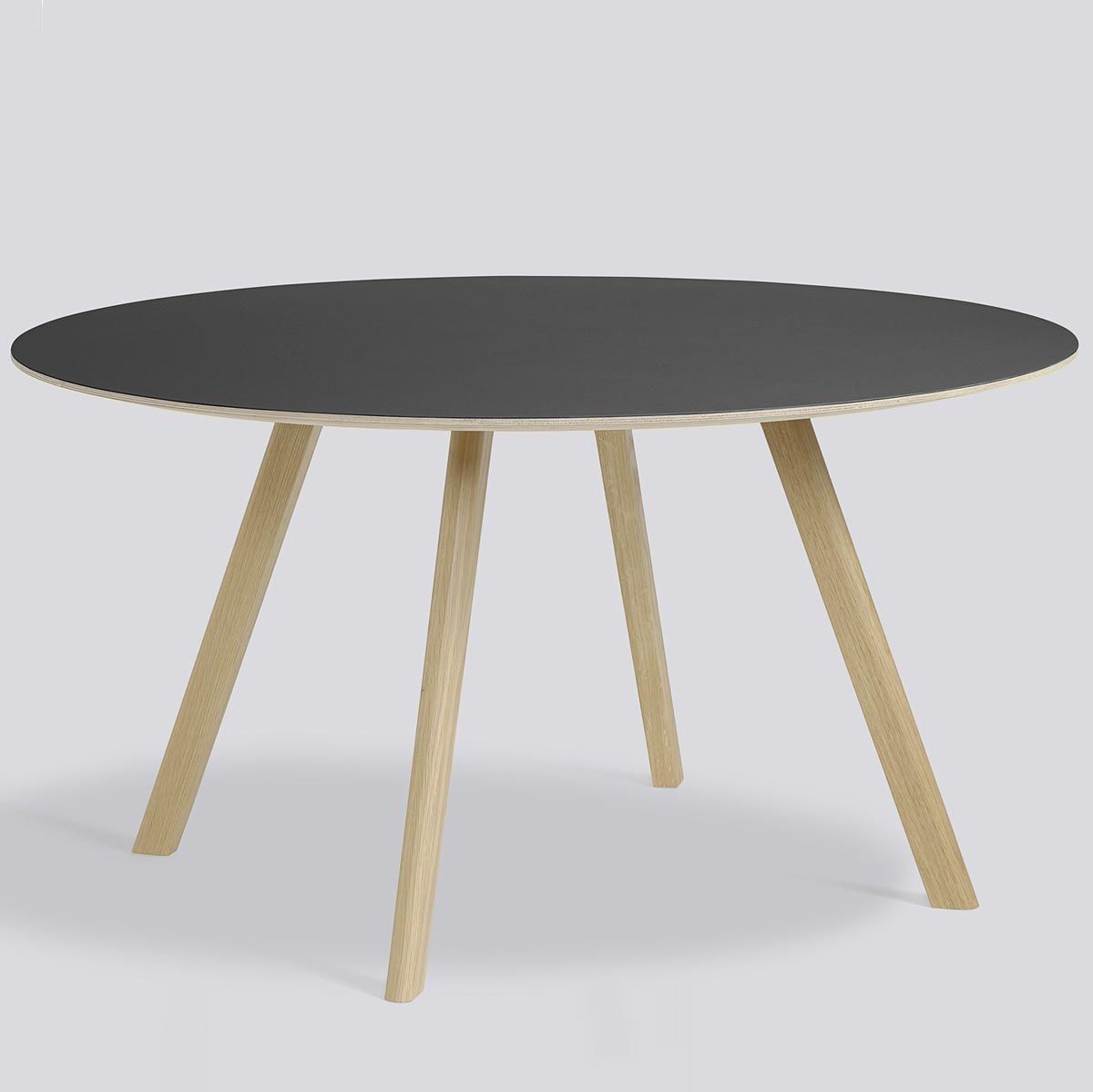 Mesa CPH 25 Round Roble lacado Negro linóleo - HAY