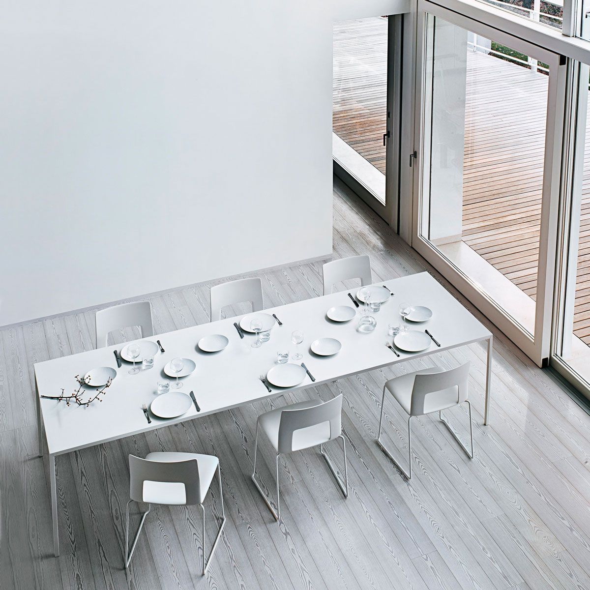 Mesa 25 240 cm Resina blanca - Desalto