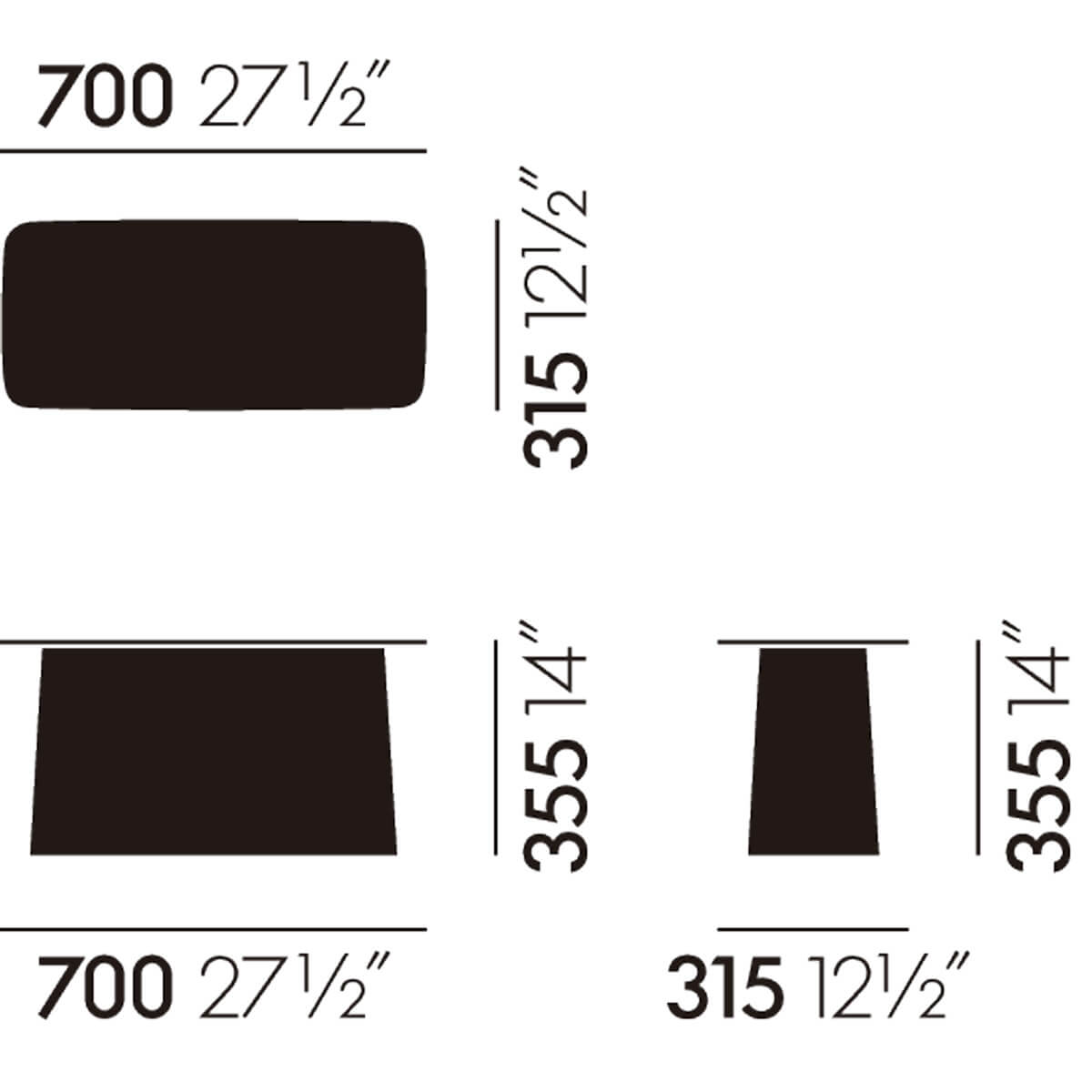 Mesa auxiliar Metal Side grande - Vitra Mesa auxiliar Metal Side grande - Vitra