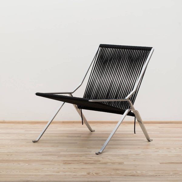 Sillón PK25 Cuerda negra Stock - Fritz Hansen