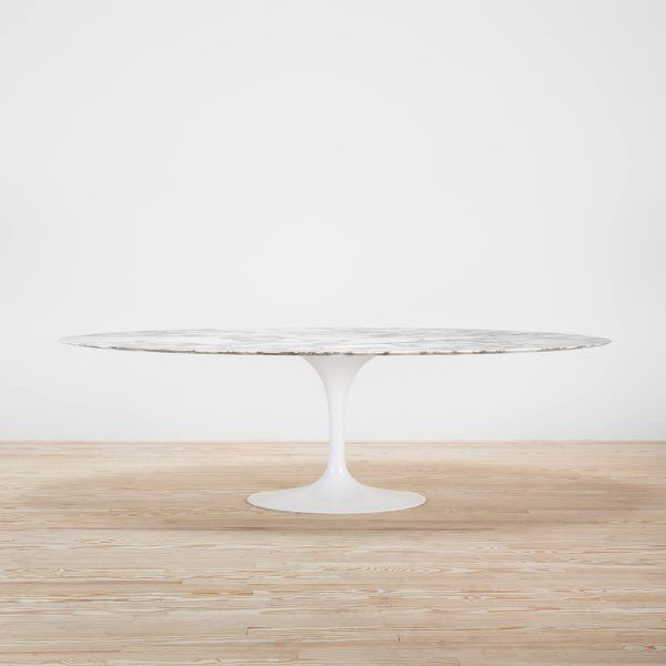 Mesa Tulip Saarinen Oval Arabescato - Knoll