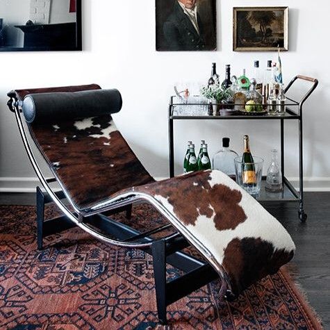4 Chaise Longue à Reglage Continu Piel con pelo - Cassina