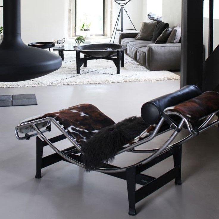 4 Chaise Longue à Reglage Continu Piel con pelo - Cassina