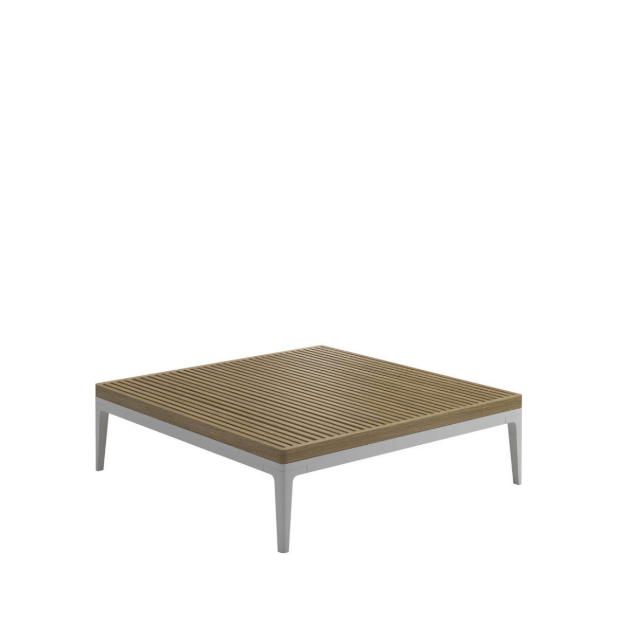 Mesa de café Grid Teca cuadrada Blanco - Gloster
