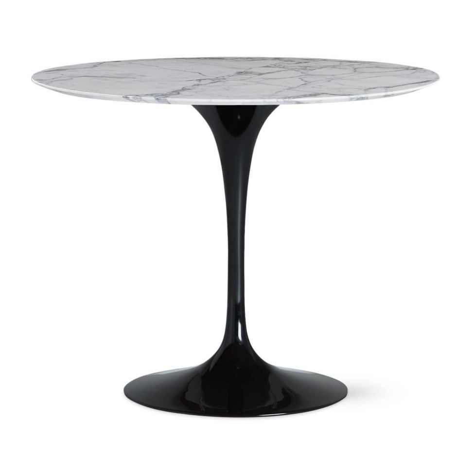 Mesa Tulip Saarinen 91 mármol arabescato - Knoll Mesa Tulip Saarinen Round 91 Arabescato Base negra - Knoll