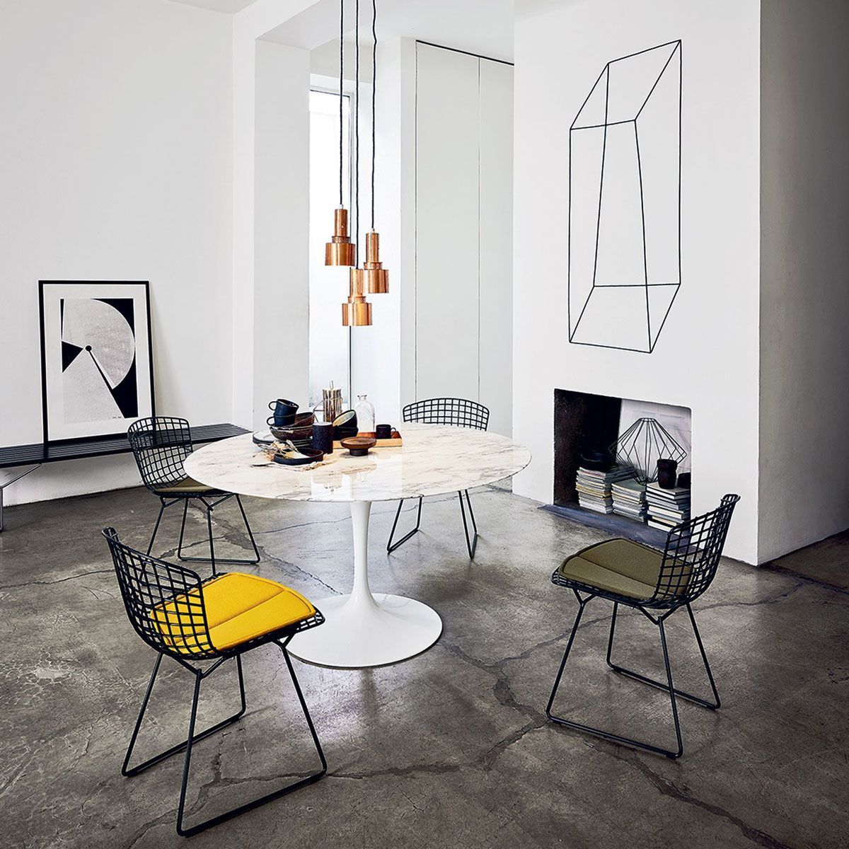 Silla Side Bertoia Negra - Knoll Silla Side Bertoia Negra - Knoll