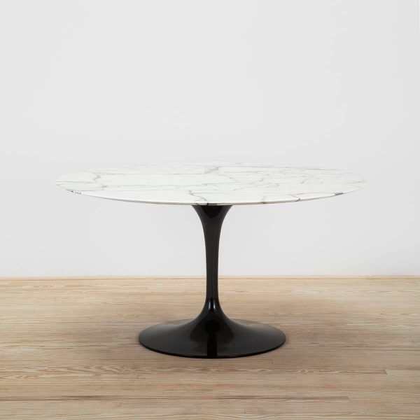 Mesa Tulip Saarinen Round 137 Arabescato Base negra - Knoll