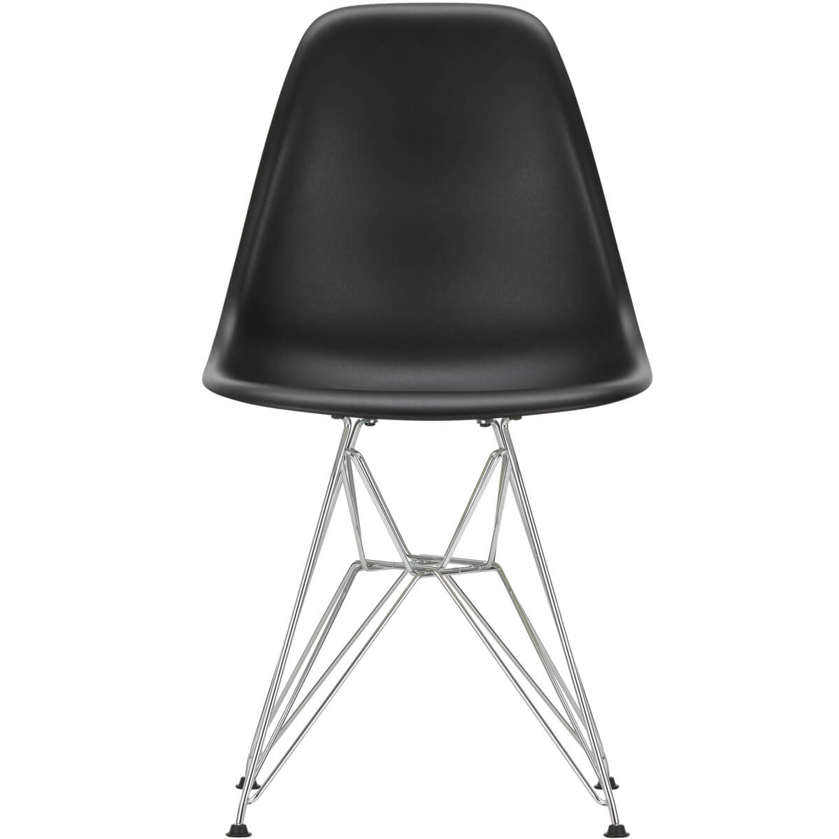 Silla Eames Plastic Chair DSR Cromado/Negro oscuro - Vitra