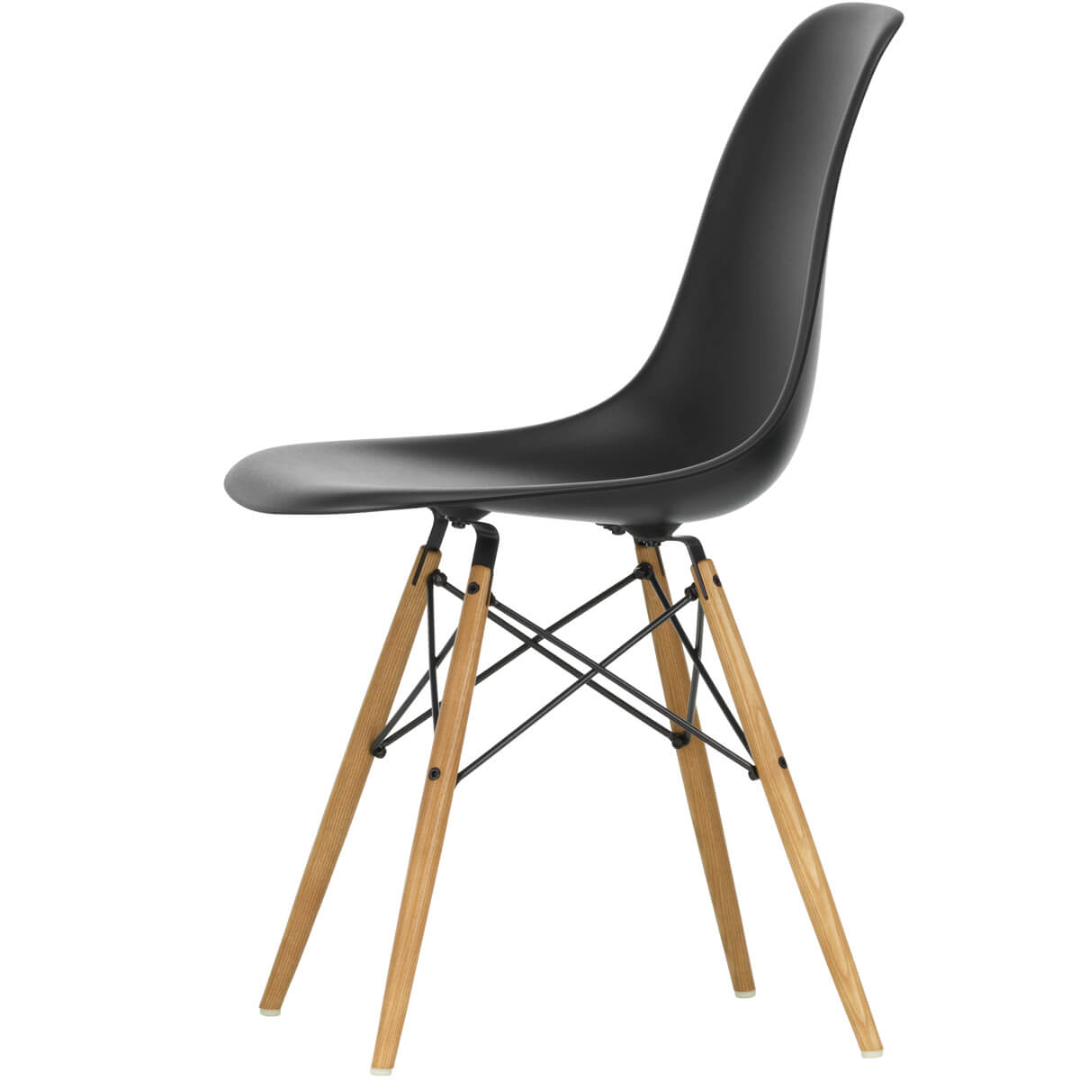 Silla Eames Plastic Side Chair DSW fresno color miel negro oscuro - Vitra Silla Eames Plastic Side Chair DSW fresno color miel negro oscuro - Vitra