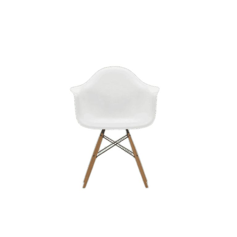 Sillón Eames Plastic Armchair DAW Fresno miel/Blanco - Vitra