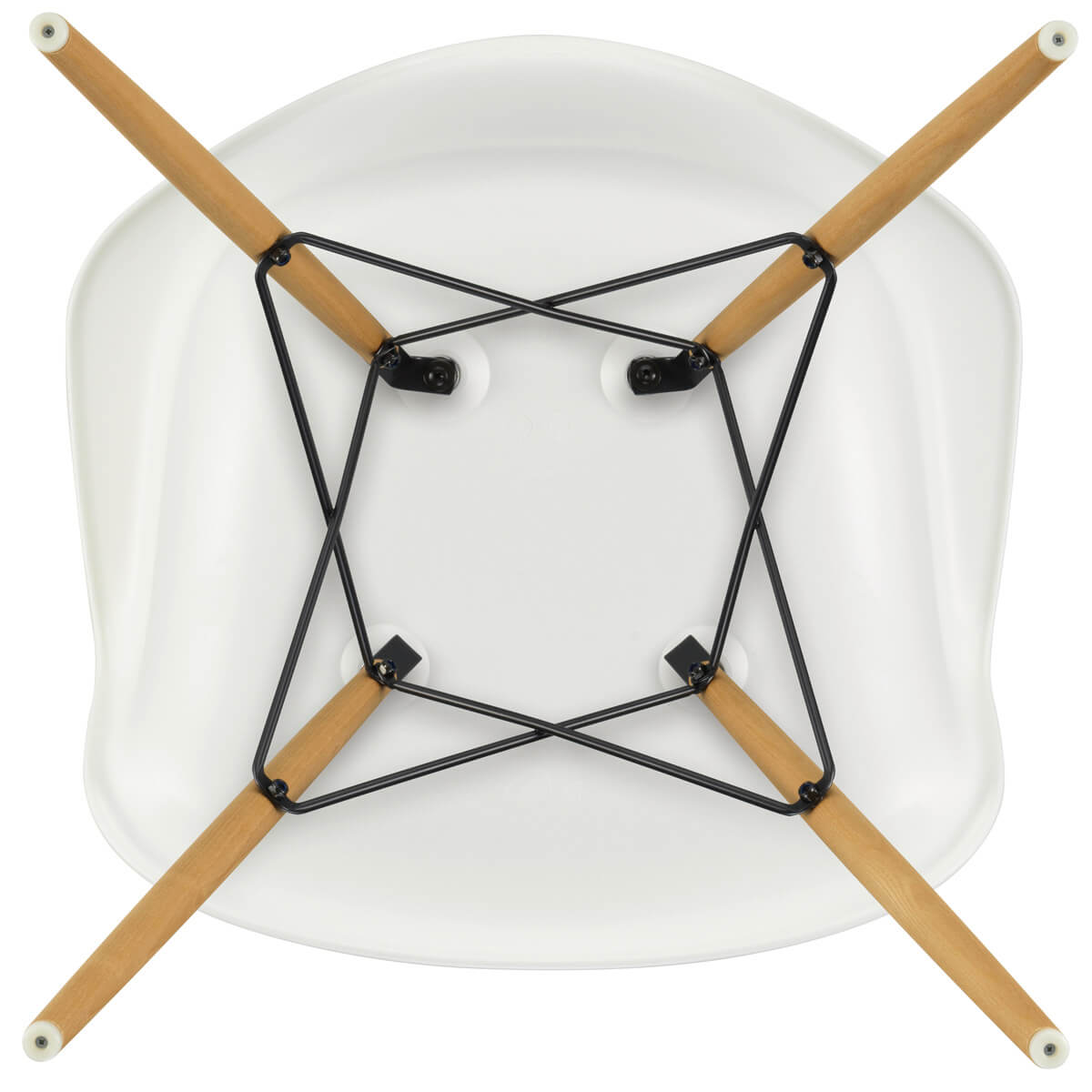 Sillón Eames Plastic Armchair Daw Fresno color miel Blanco - Vitra