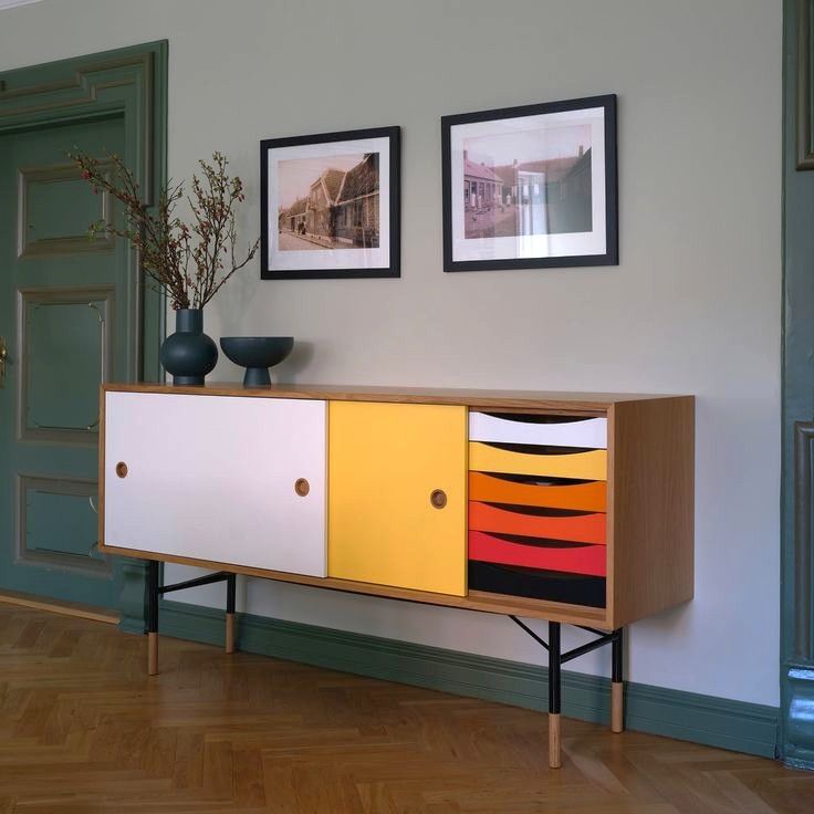Aparador Sideboard Amarillo/Teca - OneCollection