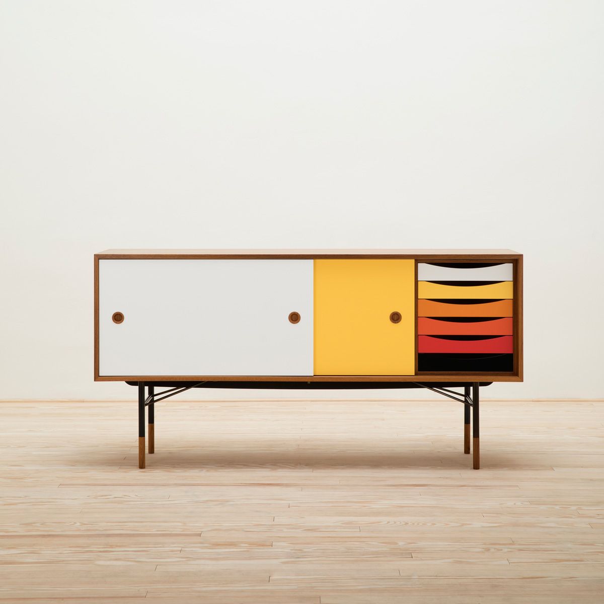 Aparador Sideboard Amarillo/Teca - OneCollection