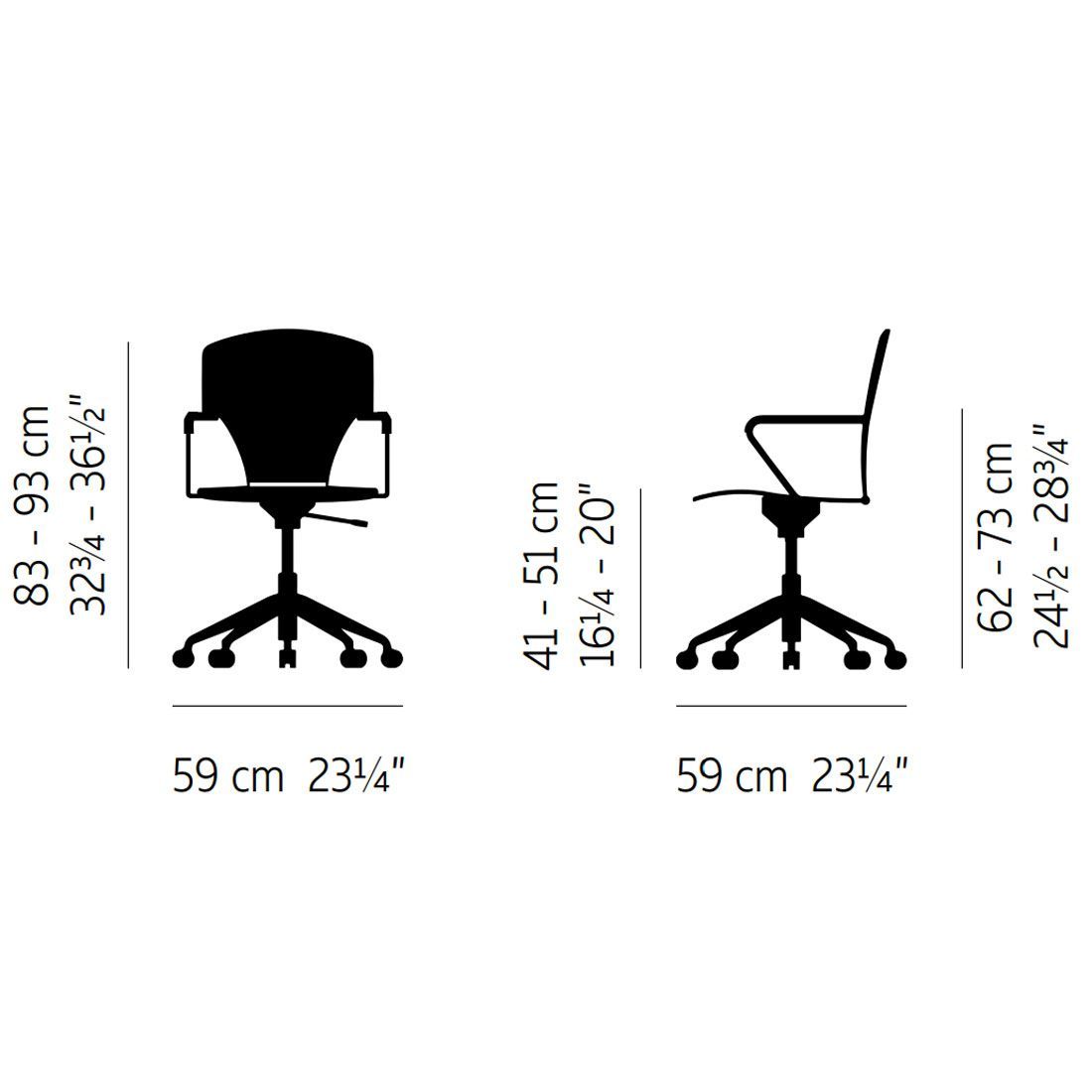 Silla Egoa con ruedas - Stua Silla Egoa con ruedas - Stua