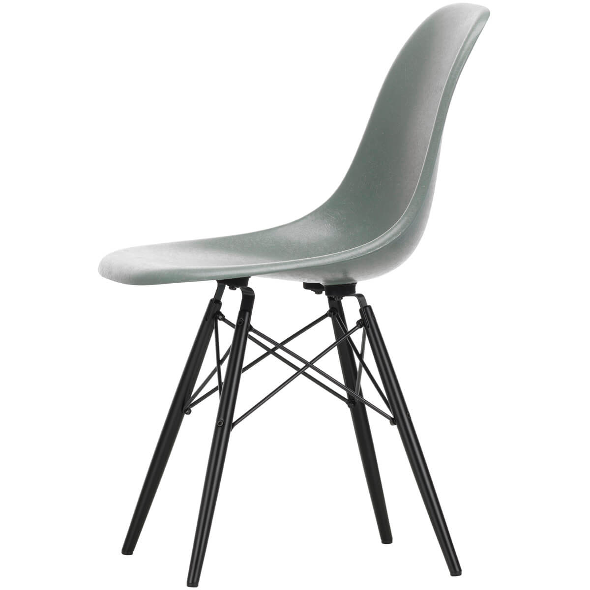 Silla Eames Fiberglass Side Chair DSW Seam Foam Green Arce negro - Vitra Silla Eames Fiberglass Side Chair DSW Seam Foam Green Arce negro - Vitra