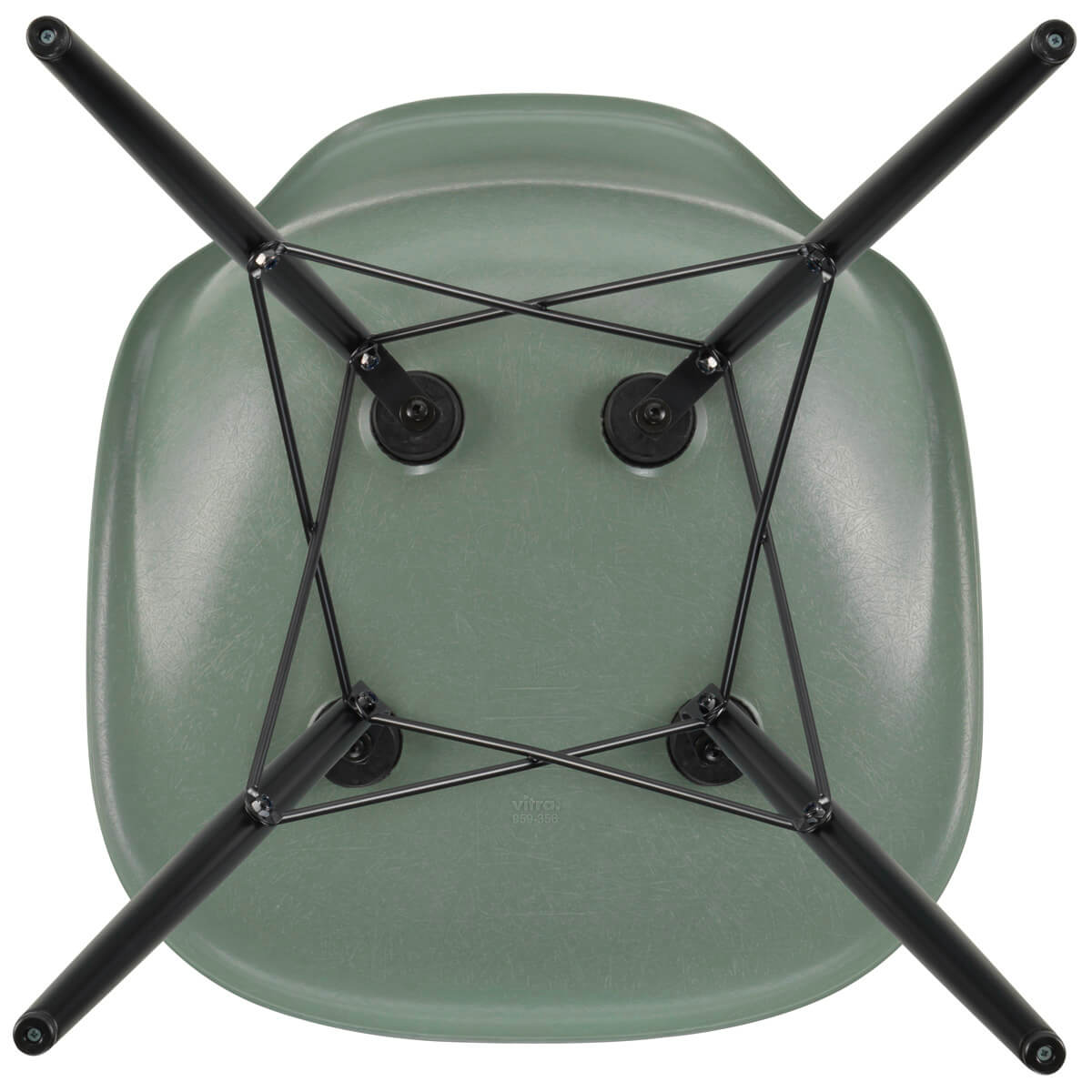 Silla Eames Fiberglass Side Chair DSW Seam Foam Green Arce negro - Vitra Silla Eames Fiberglass Side Chair DSW Seam Foam Green Arce negro - Vitra