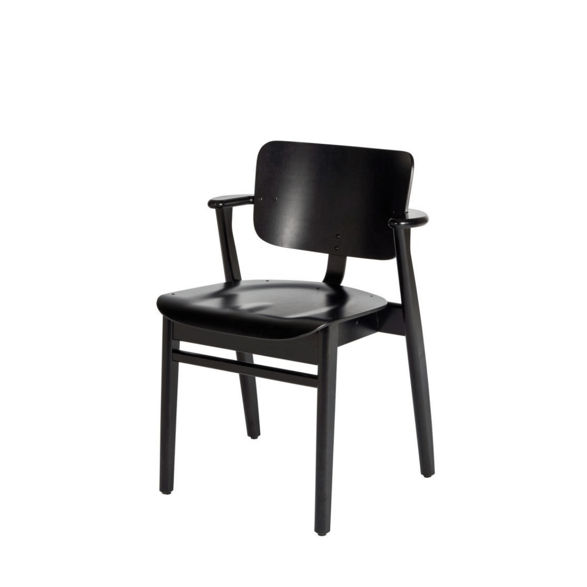 Silla Domus Abedul lacado negro - Artek