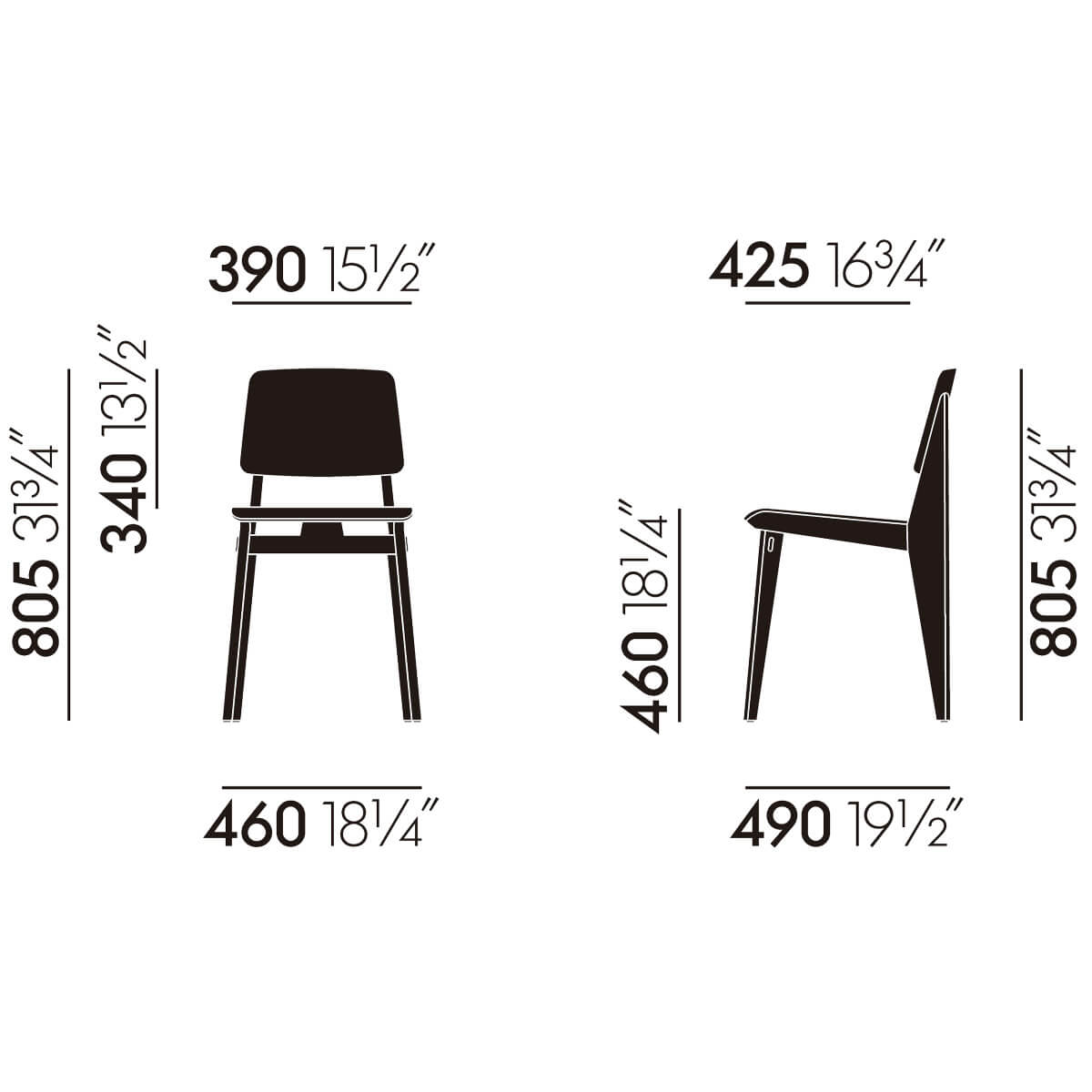 Silla Chaise Tout Bois de Jean Prouvé - Vitra Silla Chaise Tout Bois de Jean Prouvé - Vitra