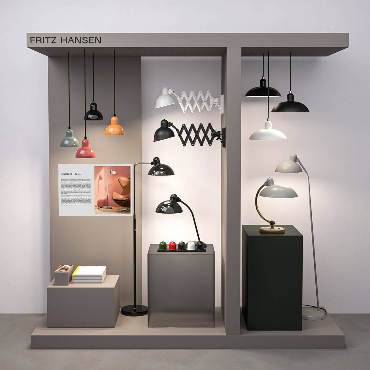 Lámpara Kaiser Idell 6631 Luxus Gris/Latón – Fritz Hansen