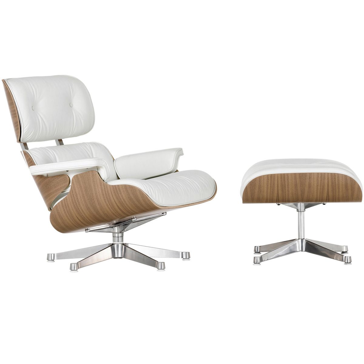 Lounge Chair & Ottoman Nogal/Blanco - Vitra