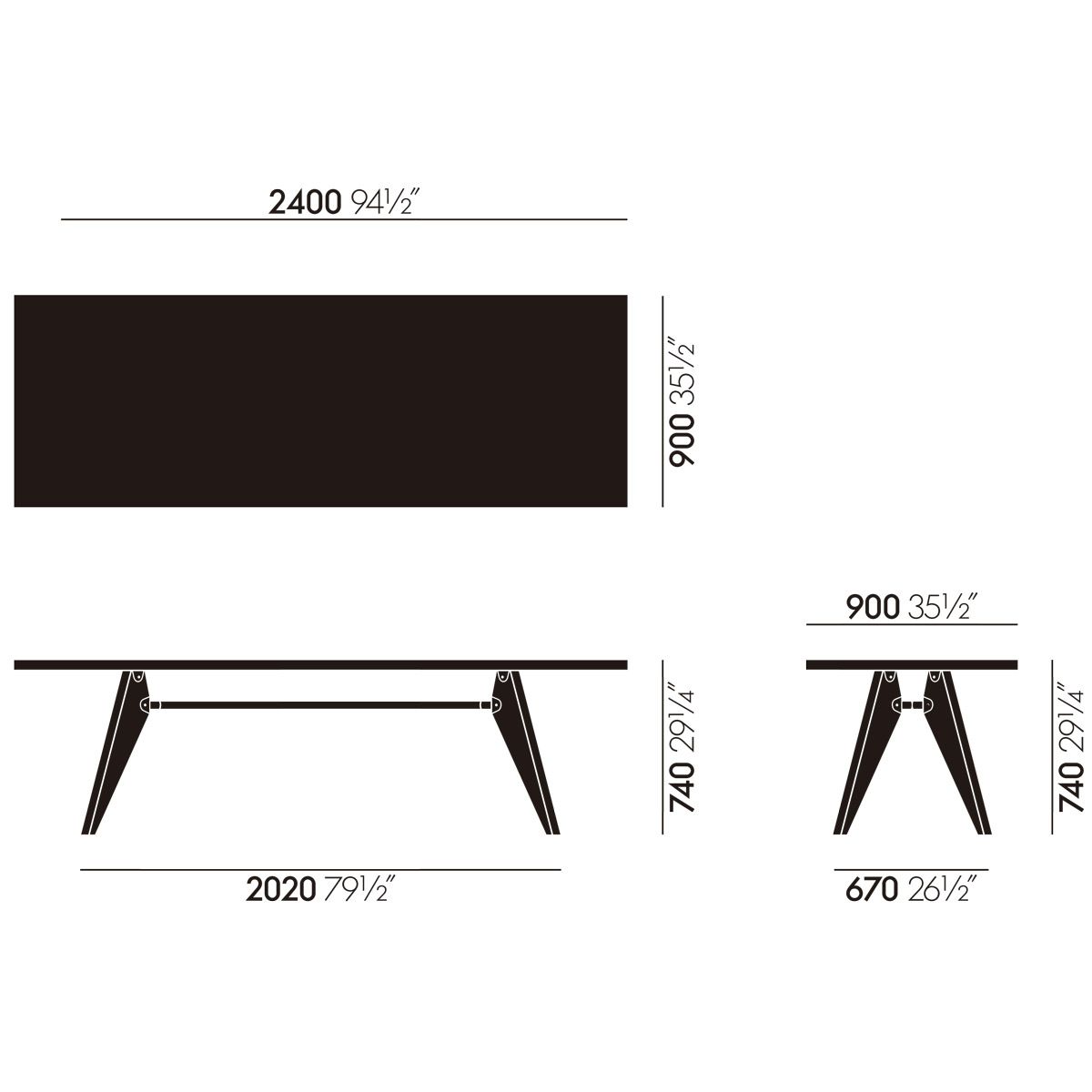 Mesa Solvay Roble ahumado - Vitra