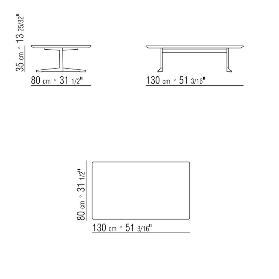 Mesa auxiliar Fly Outdoor rectangular - Flexform Outdoor