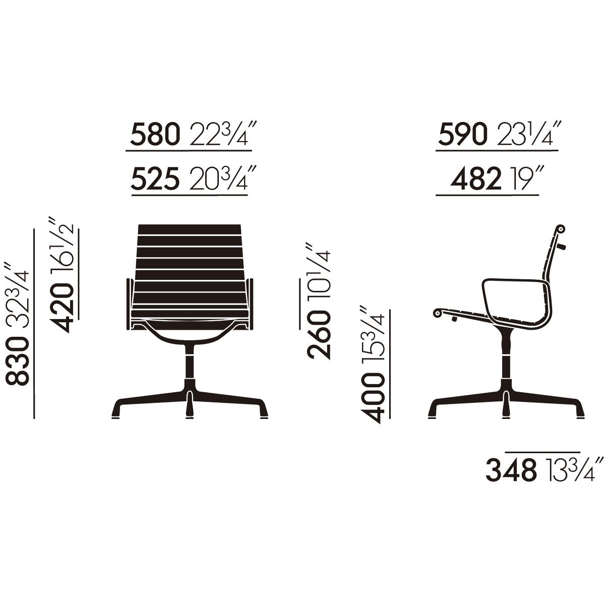 Silla Aluminium Chair EA 108 Rojo - Vitra