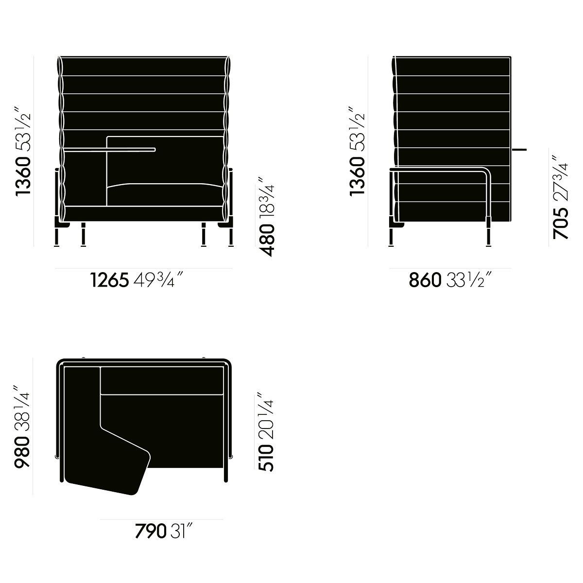 Sofá Alcove Work Highback - Vitra Sofá Alcove Work Highback - Vitra