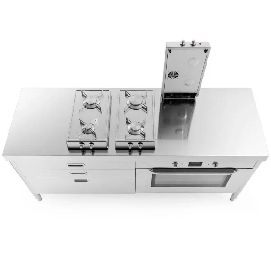 Módulo de cocina C190-C90+F90/1 - Alpes-Inox