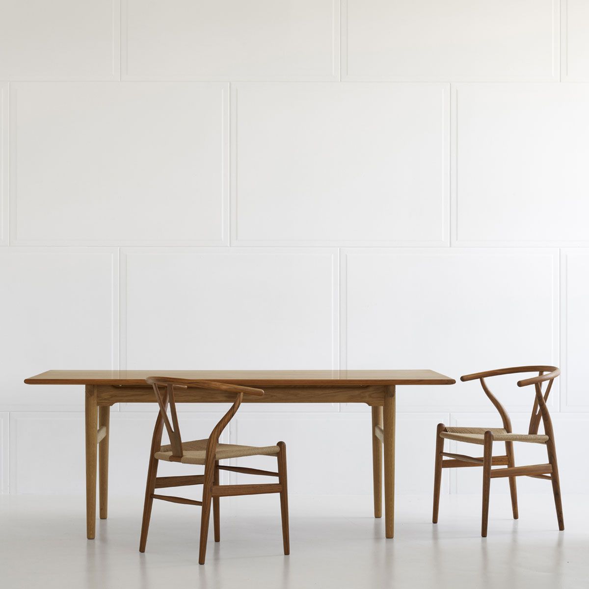 set de mesa CH327 Teca 190 + 4 sillas CH24 en teca - Carl Hansen (copia)
