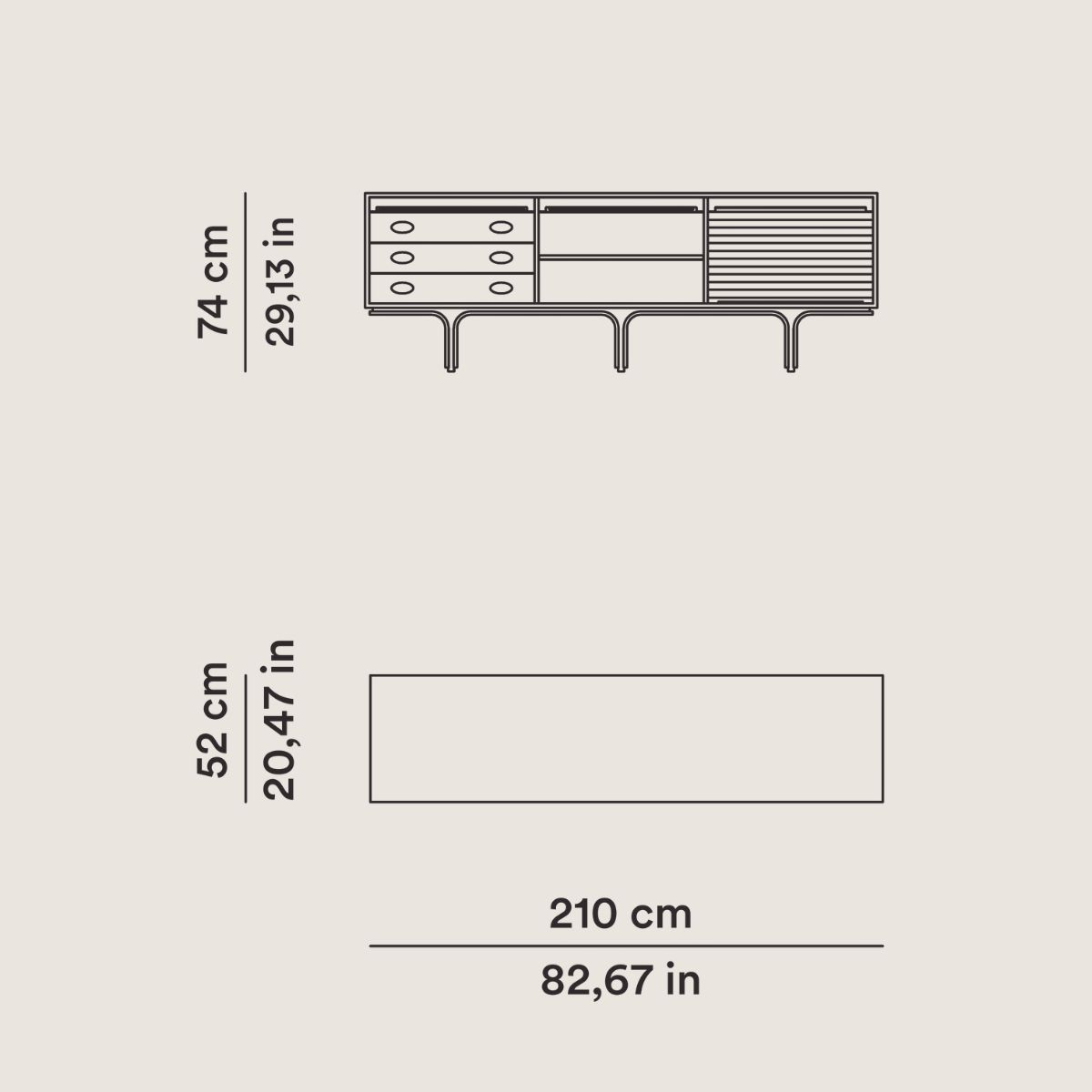 Aparador Serie 500/3 - Tacchini