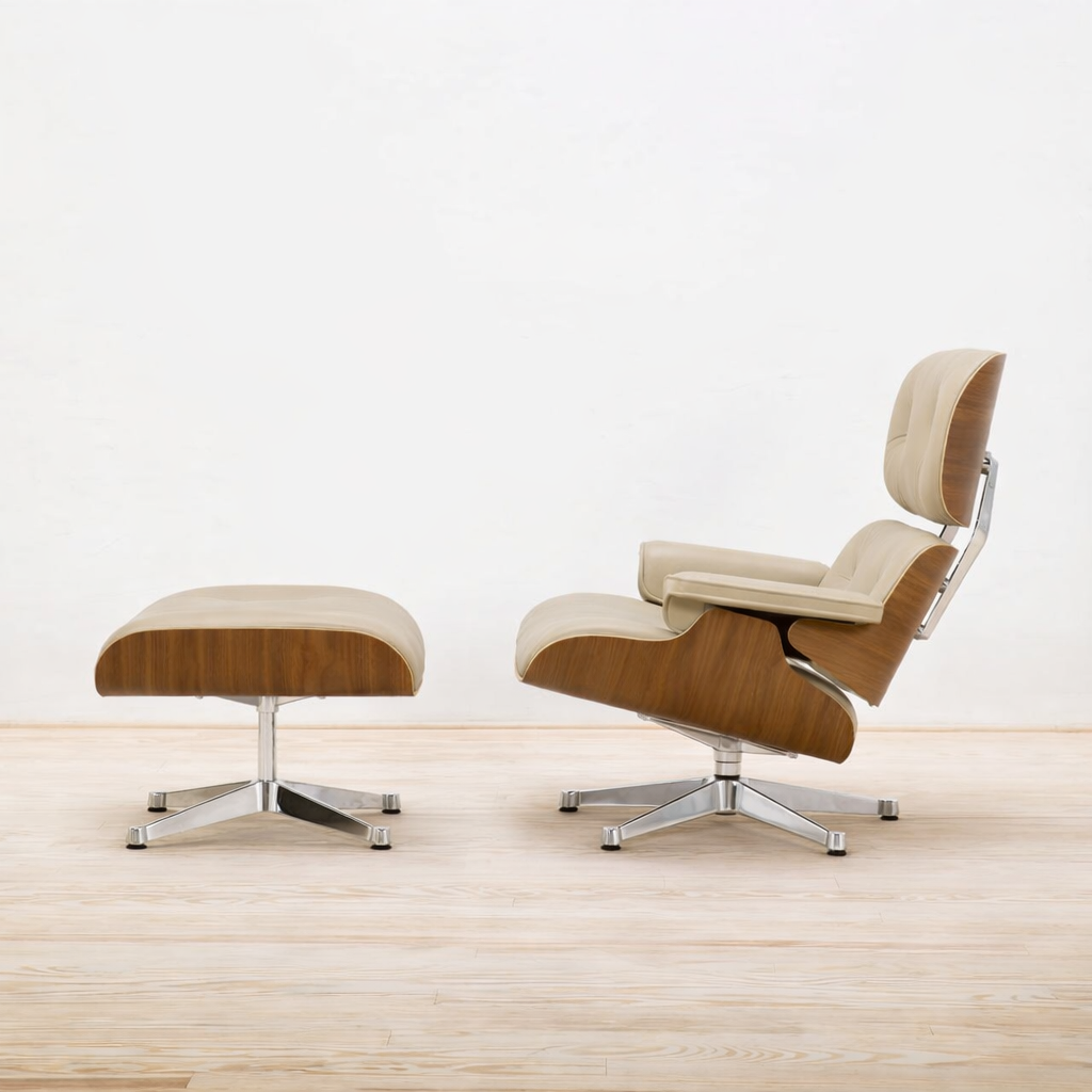 Eames Lounge Chair & Ottoman Nogal/Dark Sand - Vitra